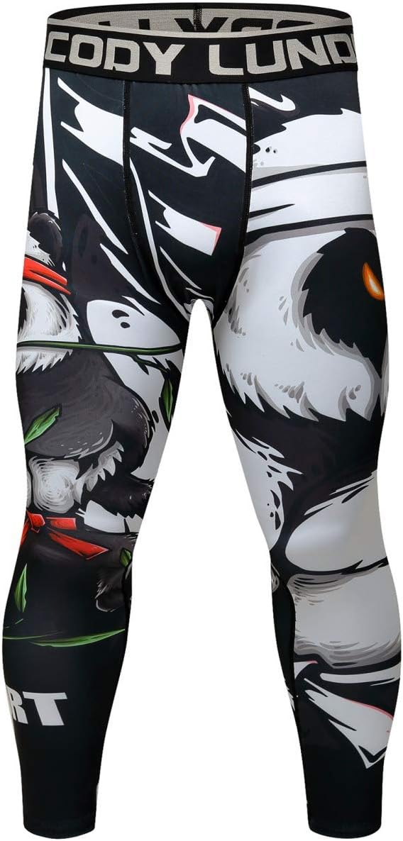Cody Lundin Men's Compression Dry Cool Sports Tights Pants Running Leggings Workout Tights Long Trousers for Men
