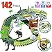 Dinosaur Train Set, Electric Cars Toy Set for Kids , 142 Piece Slot Car Race Dinosaur Tracks Set, Flexible Tracks Playset, 3 4 5 6 7 8 Year Old Boy Toys,Gift for Toddler, Kids
