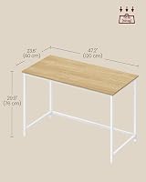 VASAGLE Computer Desk 120x60 cm Heather Greige Ink Black LWD039B02 view 6