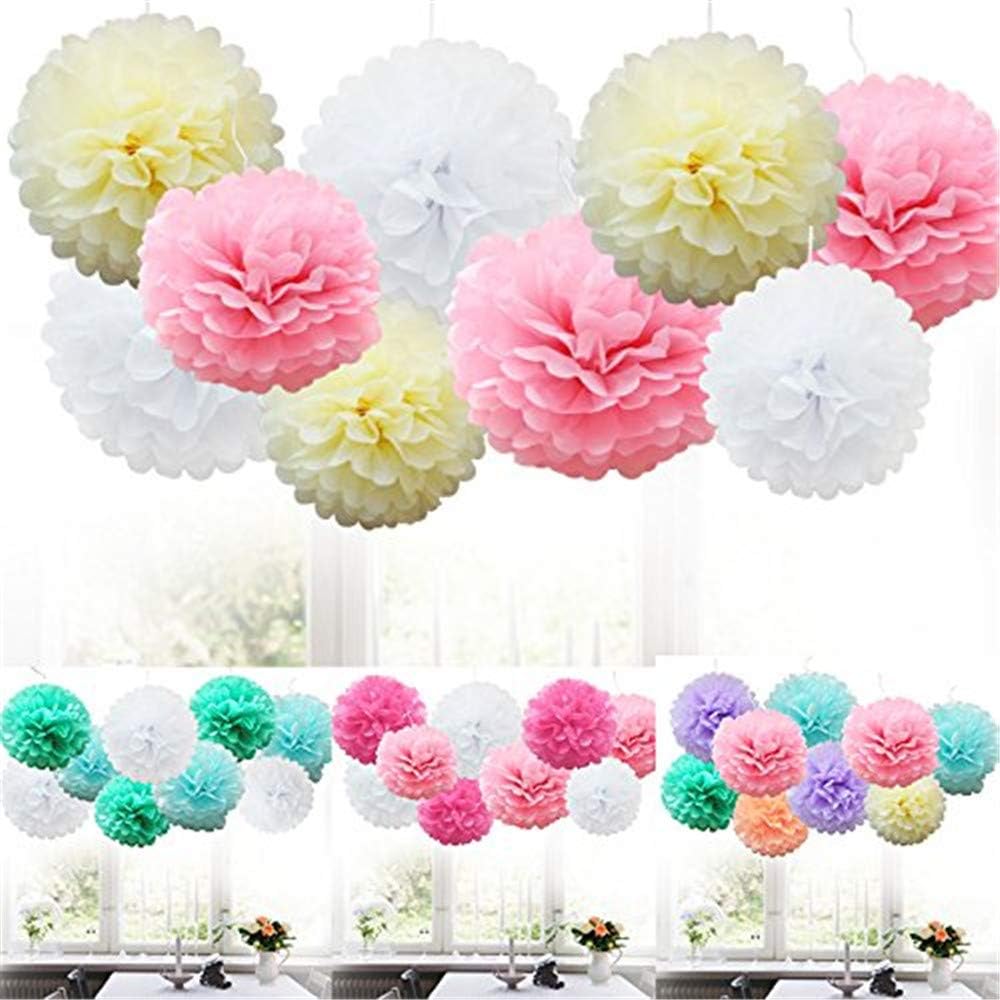 N Papier Soie Pompom Decoration Fleur Boule Mariage Suspendu Pour Decoration Maison Merrydate 9pcs Papier Fleur Pompon Boule A Suspendre 10 Decor Mariage Fete Anniversaire Jardin Decoration De La Maison Accessoires De Decoration Lawawarenesssociety In
