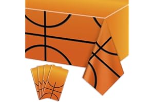 Basketball Tablecloth, 4 Pcs Waterproof Table Covers for Basketball Birthday Party Decorations Sports Party Supplies, 51x 86 