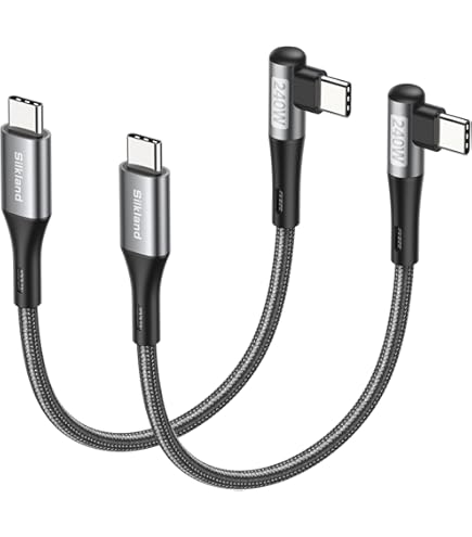 UseBean Right Angle USB-C Cable 2-Pack - 100W Fast Charging & 20Gbps Data Transfer