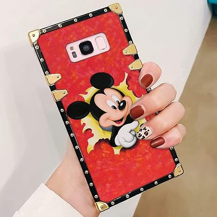 Amazon ディズニーコレクション ラグジュアリーケース Samsung Galaxy S8用 スクエアエッジ ミッキー 壁紙 デザイン 電話カバー 女の子 レディース ショックバンパー バックケース ケース カバー 通販