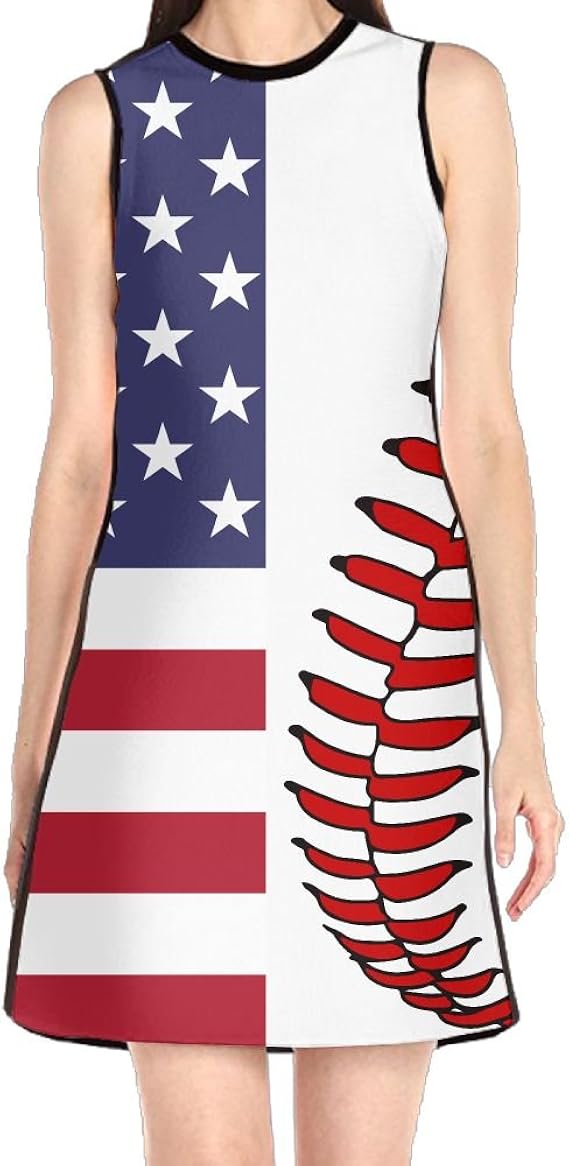 Amazon Co Jp アメリカの野球 レディース ワンピース ドレス ノースリーブ 半袖 春夏 きれいめ 膝丈 着痩せ 結婚式 パーティー フォーマル 通勤 二次会 お呼ばれ 同窓会 服 ファッション小物