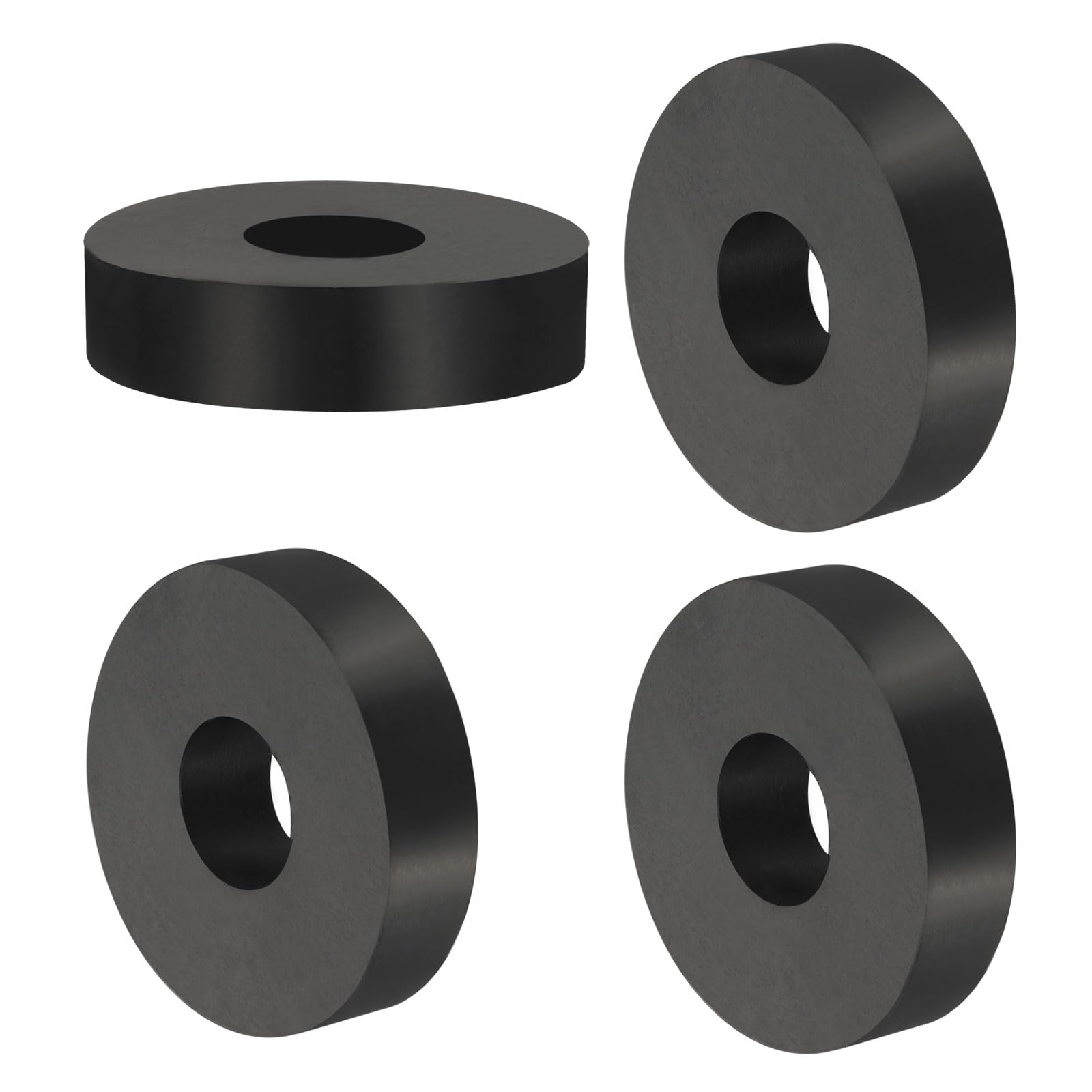 PATIKIL Multi Purpose Rubber Spacer, 4 Pcs 15mm ID x 40 OD x 10mm T Neoprene Round Anti-Vibration Isolation Pads Isolator Rubber Bushings Spacer Washer for HVAC Bolts Car Accessories