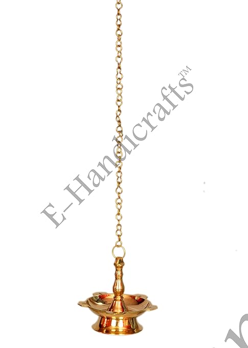 buy e handicrafts brass hanging diya with chain gold 10 x 10 cm online at low prices in india amazon in e handicrafts brass hanging diya with chain gold 10 x 10 cm