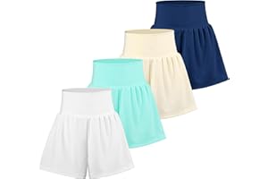 BIG ELEPHANT Girls Butterfly Shorts, Kids Athletic Short with Safety Liner, Youth Active Flowy Shorts