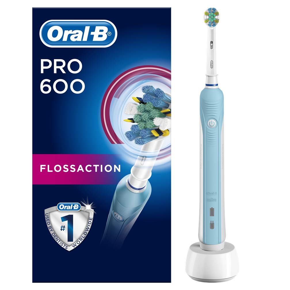 OralB Pro 600 Floss Action Deep Clean Electric Rechargeable Toothbrush, Powered by Braun, 1