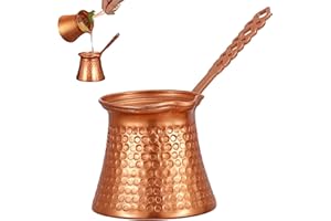 Turkish Coffee Pot 330ml Vintage Copper Turkish Coffee Maker with Handle for Milk Butter Tea, Utilisation intérieure