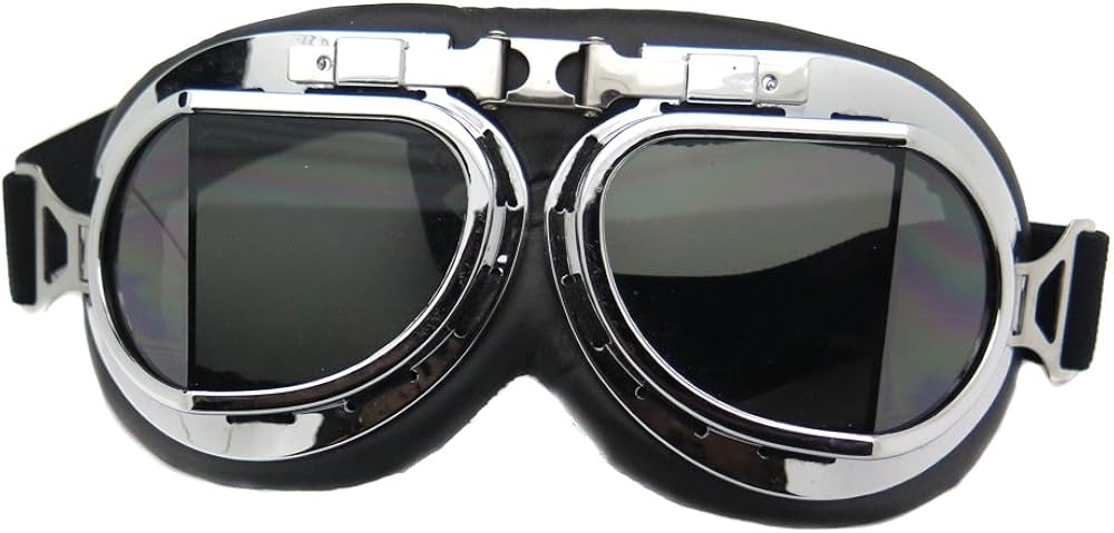 Lunettes De Protection LEAGUE&CO - Pour Moto, Ski, équitation - Anti-UV, Anti-buée, Ajustables - Cadre Noir, Lentille Fumée