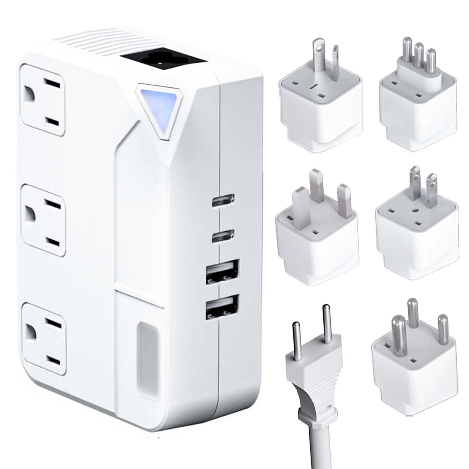 Photo 1 of 250W Conversion Plug, International Travel Converter with 2 USB and 2 USB-C Ports, lowering 220V to 110V for 100V-240V Areas and Different Countries Plugs Using US Electrical Devices