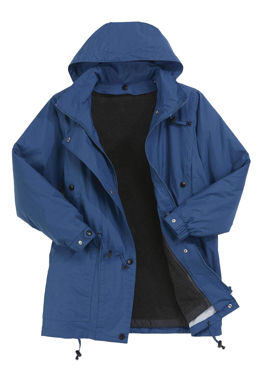 Woman Within Women's Plus Size FleeceLined Taslon Anorak Rain Jacket