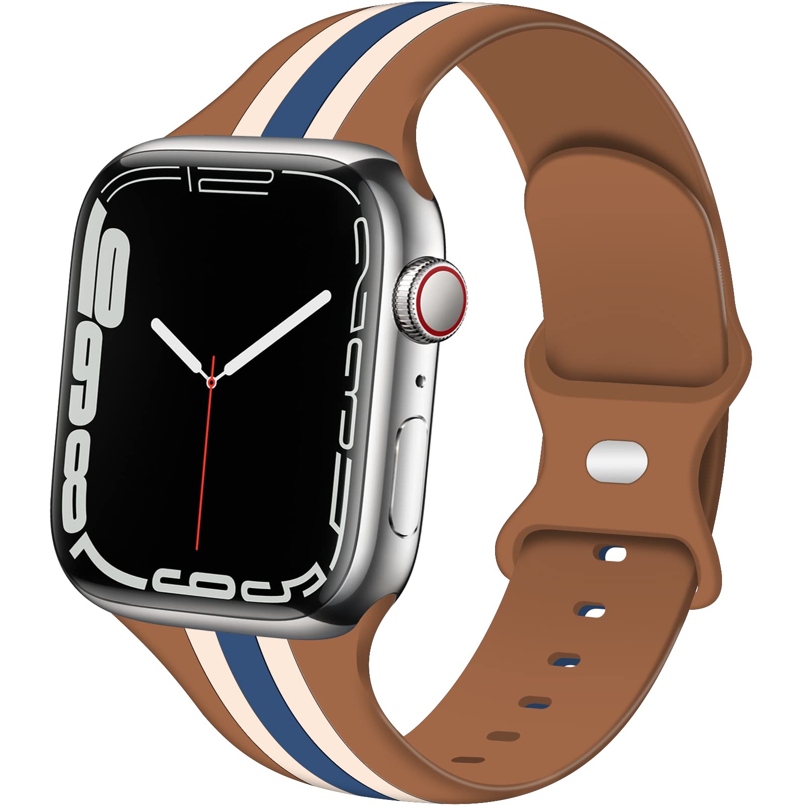 TopPerfekt Designer Sport Straps Compatible Apple Watch Straps 38mm 40mm 41mm Men Kids Women, Luxury Fashion Soft Silicone Wristband for iWatch Collection 8/7/6/5/4/3/2/1/SE/SE (2nd Gen) Ultra