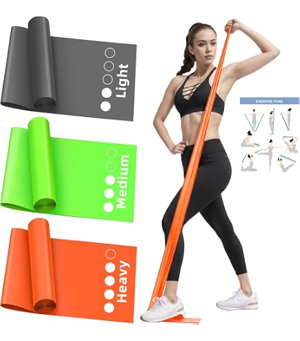 Lot De 3 Bandes De Résistance Pour Fitness - Différents Niveaux De Force (léger, Moyen, Fort) - Avec Sac De Transport - Pour Jambes, Fessiers