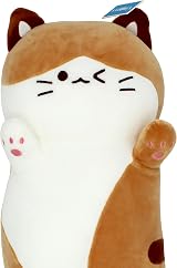 Vintoys Sleeping Cat Long Hugging Pillow 26 Inches Plush Brown Toy view 3