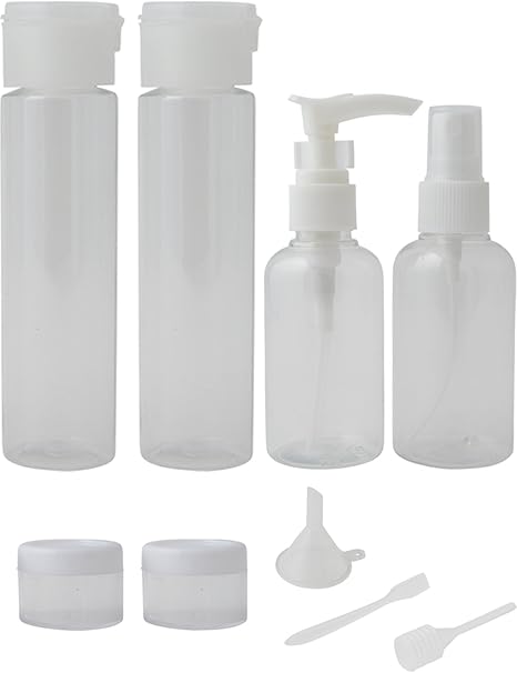 Amazon Co Jp Praise プレイズ 小分けボトル 小分け容器 海外 旅行出張セット便利なプラスチック容器 プラスチックの袋も付き シャンプー クリーム 化粧品 収納 旅行用品 無色 1セット 旅行用品 旅行小物 通販