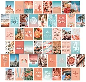 Artivo Peach Teal Aesthetic Wall Collage Kit