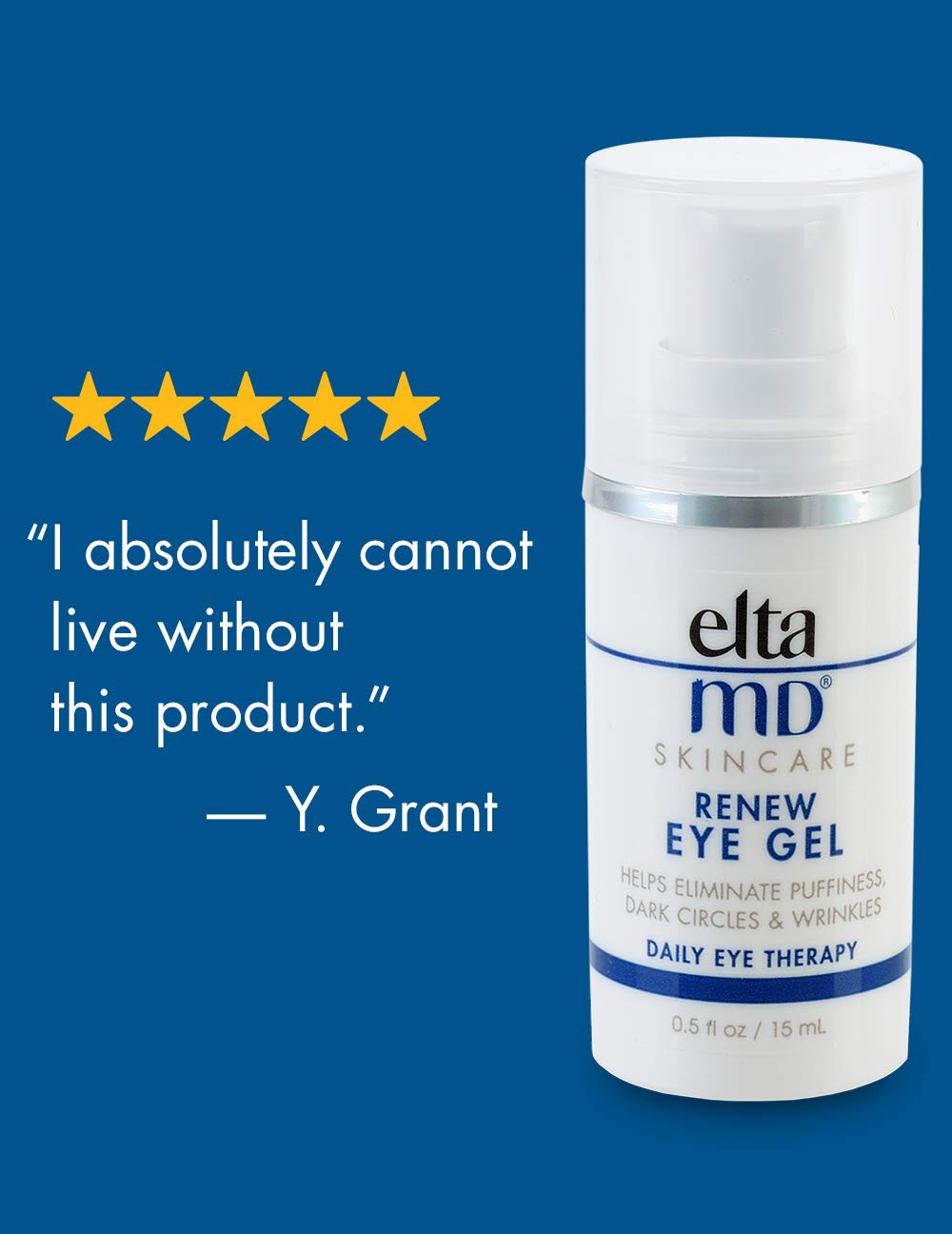 EltaMD Renew Eye Gel for Dark Circles, Under-Eye Puffiness, Fine Lines and Wrinkles, Anti-Aging Eye Cream with Peptides & Hyaluronic Acid, 0.5 oz.: EltaMD: Premium Beauty