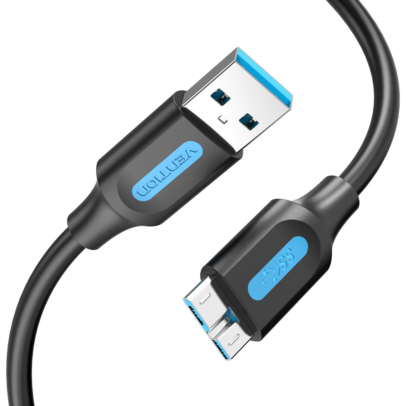 VENTION Hard Drive Cable 1.5m USB 3.0 Type A to Micro USB B Cable 5Gbps External Hard Drive Lead Compatible with Seagate Western Toshiba and more