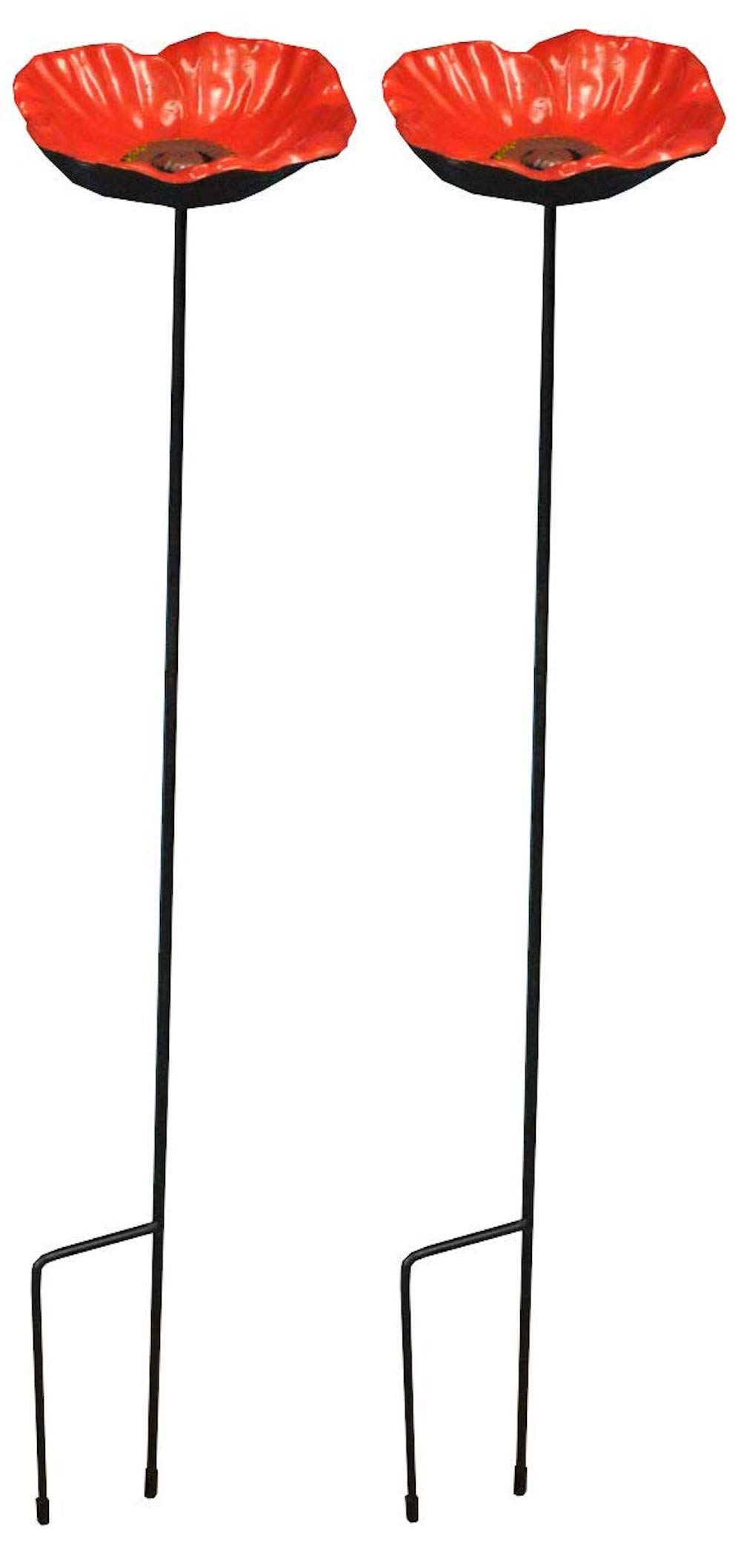 Yorkshire Discounts Cast Iron Wild Bird Poppy Flower Dish Bird Feeder (Set of 2)