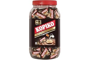 Kopiko Cappuccino Candy – Bold-Tasty Hard Candy from Indonesia with Real Coffee Extract – A Satisfying Boost for On-the-Go Energy (28.2oz Jar)