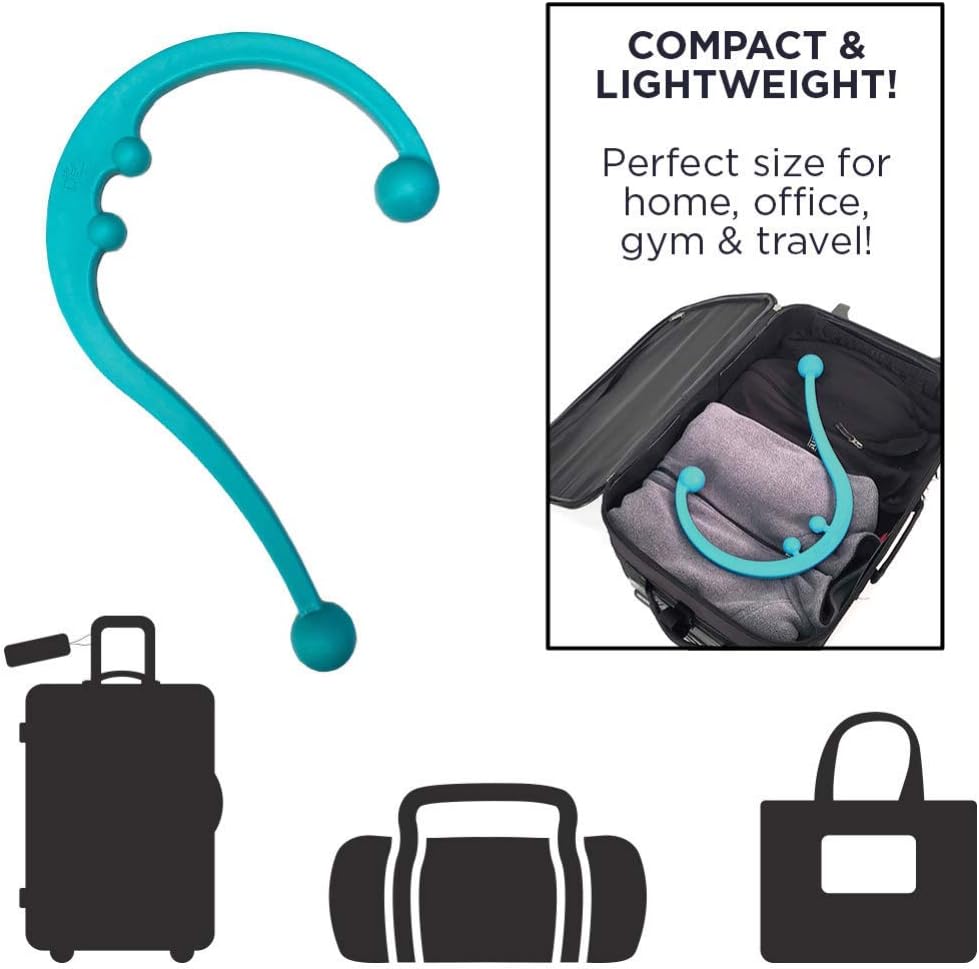 Empower Back and Neck Massager Tool, Trigger Point Self Massage Hook, Myofascial Release, Deep Tissue Massage Hook, Muscle Knots, Teal: Sports & Outdoors