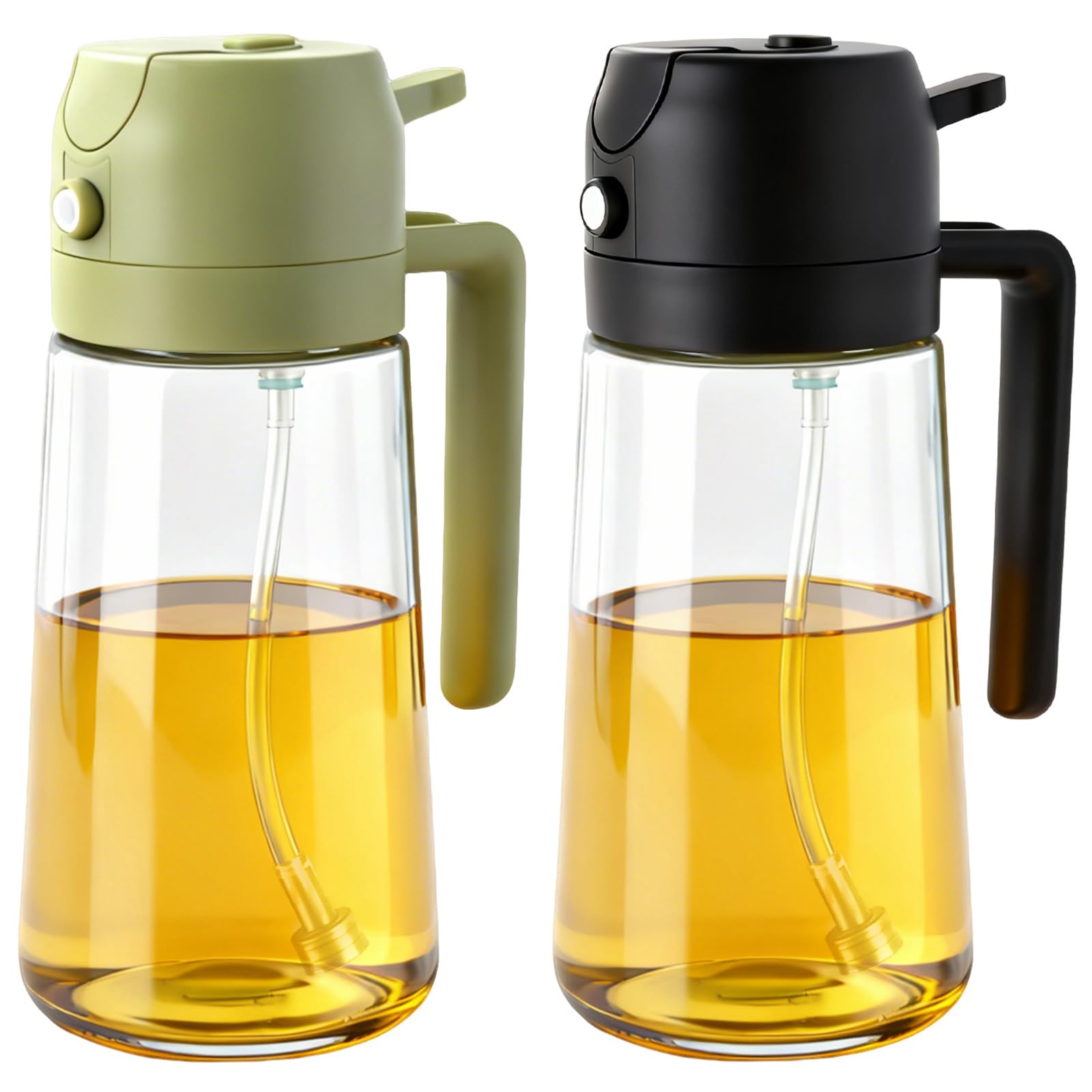 Photo 1 of RMNJPW 2Pcs Glass Oil Sprayer for Cooking 16oz/470ml, Kitchen Gadget for Air Fryer, Salad, BBQ, Frying?Black+Green?