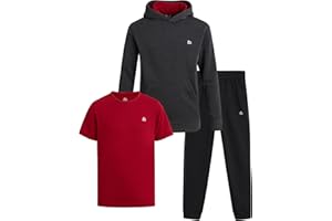 RBX Boys Sweatsuit Set - 3 Piece Active Fleece Jogger Sweatpants Hoodie and T-Shirt for Boys - Athletic Outfit (Sizes 2T-12)