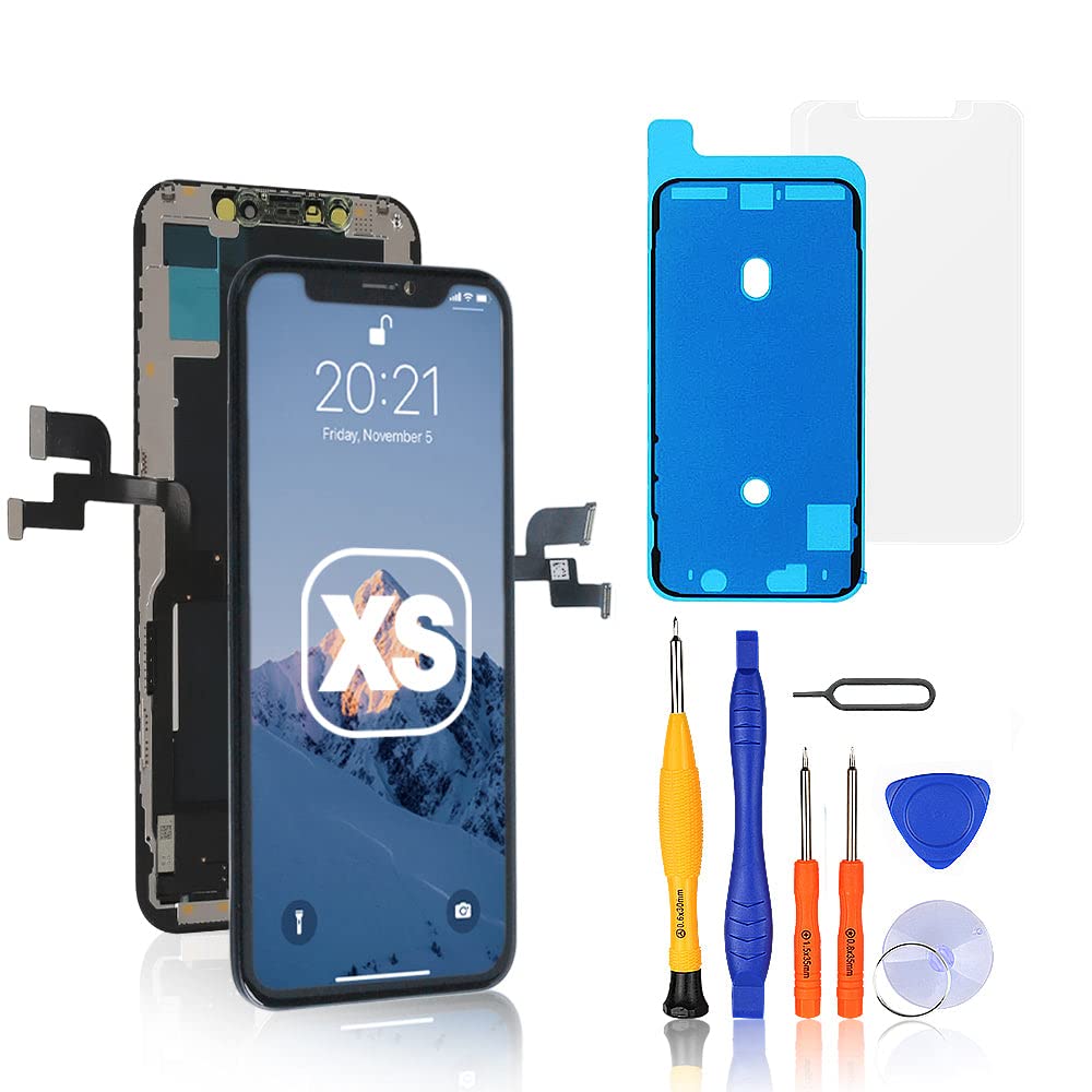 GRADE MOBILE Replacement LCD Screen For iPhone XS, 3D Touch Screen Digitiser Display Assembly with Repair Tool Kits