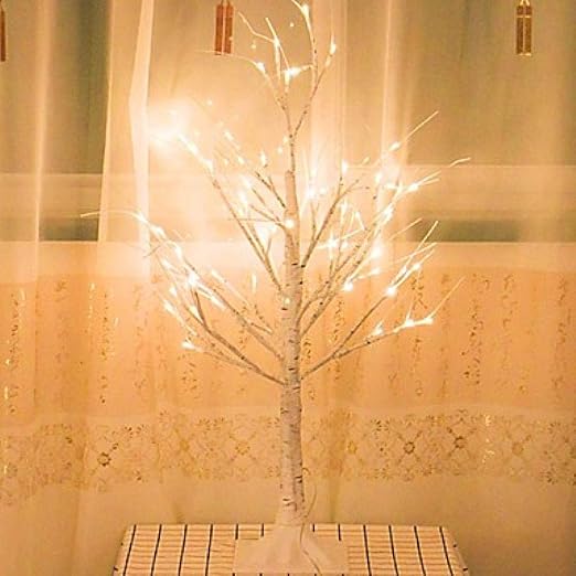 1 Pcs 18m Lumineux Bouleau Blanc Arbre Lumières Noël Nouvel An Salon Chambre Décoration Lumière Chaîne Intérieur Fond Disposition