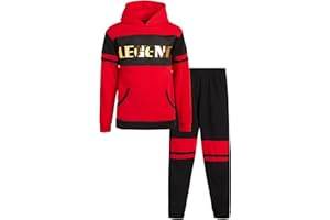 Quad Seven Boys’ 2 Piece Fleece Jog Set with Embossed Foil Hooded Sweatshirt and Jogger Pants