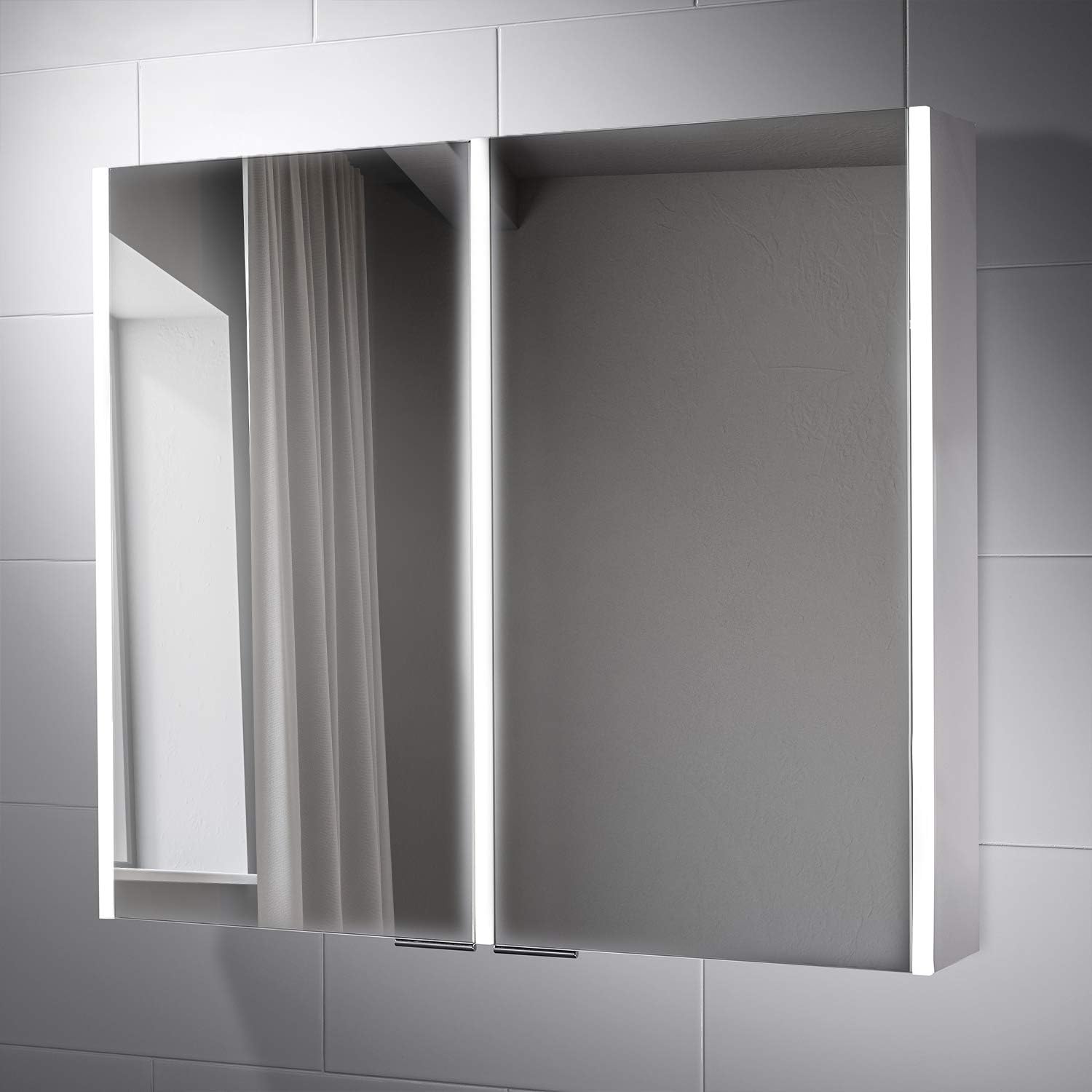 Pebble Grey™ Sienna Illuminated LED Bathroom Mirror with Shaver
