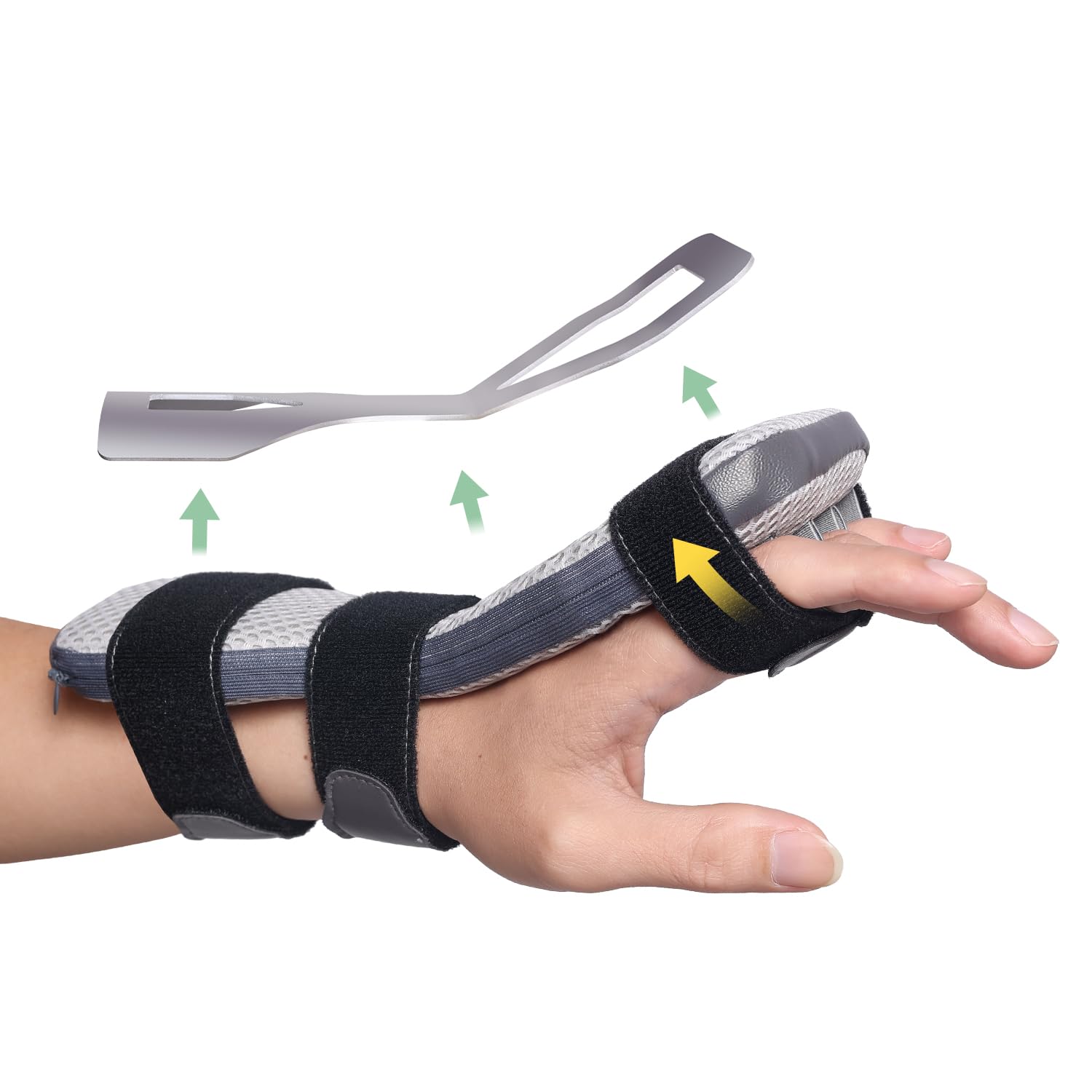 DrFinger Radial Nerve Palsy Splint for Wrist Drop, Adjustable Static Fingers Fixation Brace, for Crutch Palsy, Limp Finger, Mcp Arthroplasty, Stroke Hand Recovery - Fits Right & Left Hand