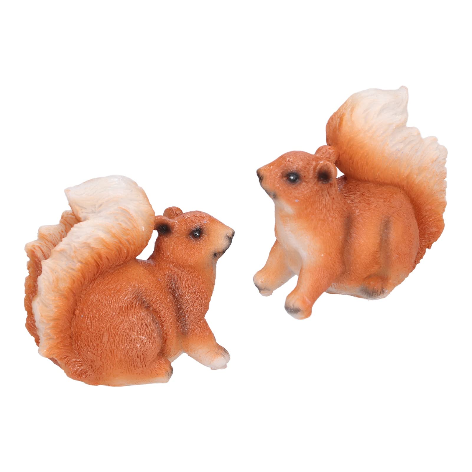 TOTITOM Garden Gnome Statues Outdoor Decor, 1 Pair Squirrel Resin Figurines Miniature Squirrel Animals Statue Sculpture Ornament, Outdoor Statue for Miniature Garden Home