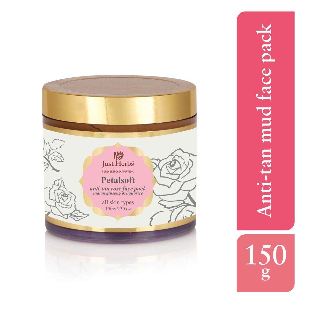 Just Herbs PetalSoft Anti Tan Rose Face Pack For All Skin Types