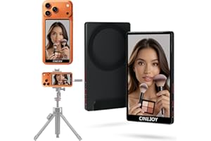 EACHSHOT CineJoy M2 Back Camera Monitor for iPhone 𝗡𝗼 𝗟𝗮𝘁𝗲𝗻𝗰𝘆 4K 120fps Selfie Monitor Screen 𝐟𝐨𝐫 𝐢𝐏𝐡𝐨𝐧𝐞 𝟏𝟕,𝟏𝟔,𝟏𝟓, SeLfie MOnitor with Mic Port for Vlog Tiktok Live Streaming (Black)
