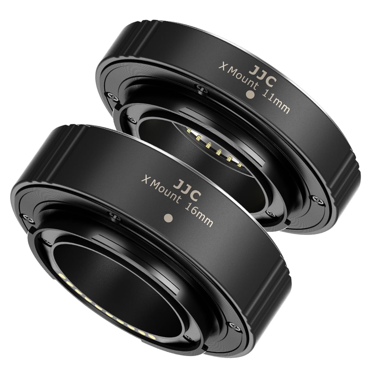 JJC Macro Extension Tube 11MM/16MM Kit for All Fujifilm Fuji X Mount DSLR & SLR Cameras - Auto Focus - TTL Exposure - Close-up Photography with Body & Rear Lens Cap Pouch