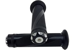 OKSTNO Universal Motorcycle Rubber Gel Handlebar Hand Grips for 7/8" Bar End Handle Bars Sports Bikes (Black)