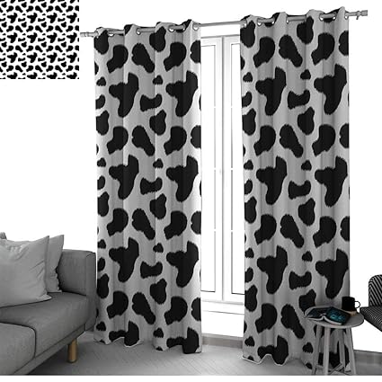 Amazon Com Benmo House Cow Print Microfiber Window Panel Pair Cow