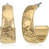 NINE WEST Women's Classics Women's Polished Gold Tone Hoop Earrings