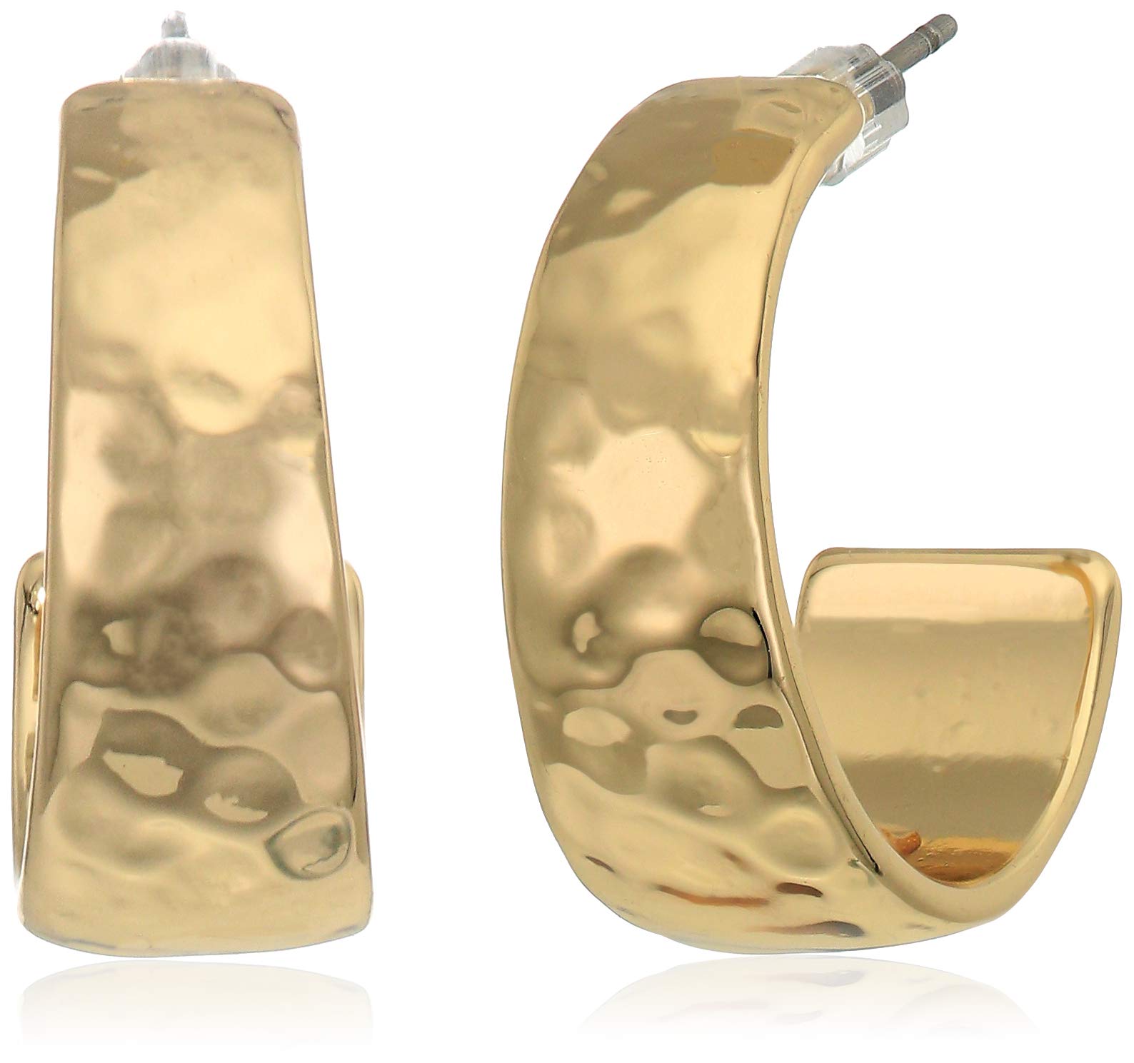 Photo 1 of NINE WEST Women's Classics Women's Polished Gold Tone Hoop Earrings