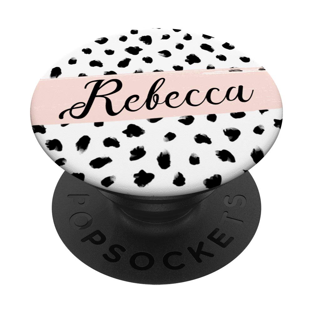 Rebecca personalised Black and white Dalmatian polka dot PopSockets PopGrip: Swappable Grip for Phones & Tablets