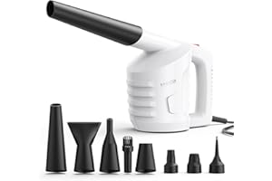 MECO ELEVERDE Electric Compressed Air Duster Blower for PC, 2 Gear Computer Cleaner for Cleaning Dust, Crumbs, Hairs, for Laptop, Computer, Replaces Compressed Air Cans White