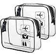 2pcs/pack Lermende Clear Toiletry Bag TSA Approved Travel Carry On Airport Airline Compliant Bag Quart Sized 3-1-1 Kit Luggag