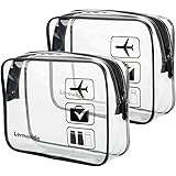 2pcs/pack Lermende Clear Toiletry Bag TSA Approved Travel Carry On Airport Airline Compliant Bag Quart Sized 3-1-1 Kit Luggag