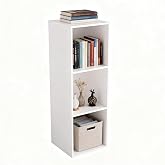 NewBeth 3 Cube Storage Organizer White, 3 Cube Shelf Freestanding Open Cubby, 3 Tier Low Bookcase Storage Display Organizer for Home Office Living Room Bedroom
