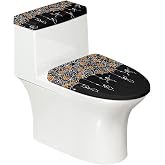 Pwoqzuy Gothic Skull Toilet Tank Lid Covers for Bathroom Halloween Toilet Seat Cover Universal 2 Pack Toilet Lid Cover Elastic Easy to Install Reusable Universal Fit Halloween Decorations