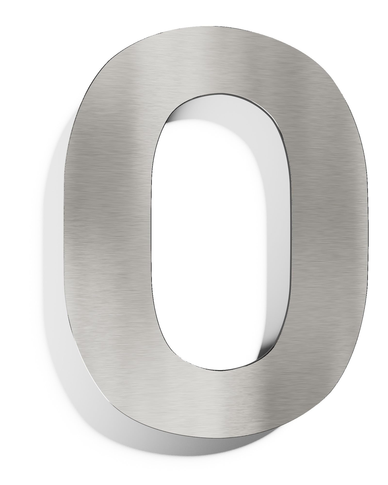 House number 0 – stainless steel – weather resistant – with mounting material – number plate – N.10.E