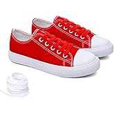 The Fashion Supply Classic Unisex Low-Top Canvas Sneakers – Boys Girls and Toddler Casual Lace-Up Shoes with Rubber Sole, Includes Extra White Shoelaces