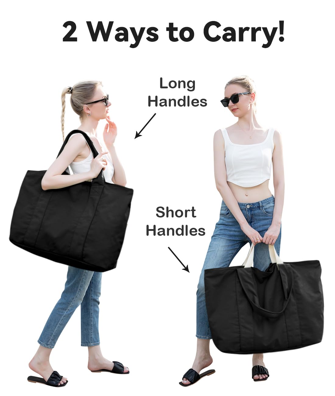 Bagelite 22'' 50L Large Canvas Bag, Extra Large Tote Bag for Women, Overnight Bags for Travel
